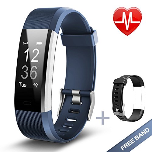 Fitness Tracker, Lintelek Heart Rate Monitor Activity Tracker with Connected GPS Tracker, Step Counter, Sleep Monitor, IP67 Waterproof Bluetooth Pedometer for Android and iOS Smartphone