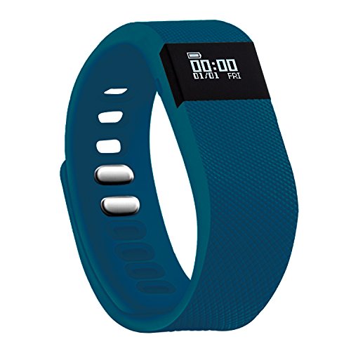 Fitness Tracker,Teslasz Bluetooth 4.0 Sleep Monitor Calorie Counter Pedometer Sport Activity Tracker for Android and IOS Smart Phone (Dark Blue)