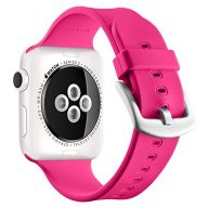 Apple Watch Sport Band 38mm, UMTELE Soft Silicone Replacement iWatch Bands Sport Strap with Buckle Clasp for Apple Watch Sport, Series 2, Series 1, Fuchsia