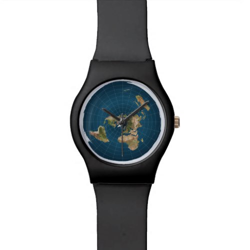 Flat Earth Azimuthal Equidistant Map Sports Watch