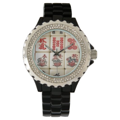 Mahjong tiles wrist watch