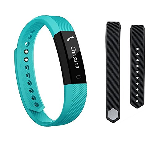 Fitness Tracker NewYouDirect Pedometer Activity Tracker Smart Watch Smart WristBand with Sleep Monitor Calorie/Step Counter Bluetooth 4.0 for Android IOS (Teal & Black replacement band)