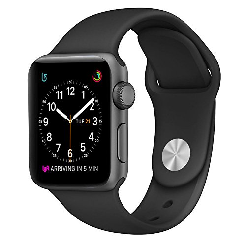SICCIDEN Apple Watch Band 38mm [3 Pieces 2 Length] Soft Silicone Sport Replacement Strap for Apple Watch Series 2 Series 1 Sport and Edition, Black