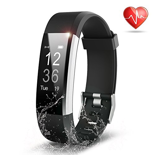 Fitness Tracker, Semaco Heart Rate Monitor Waterproof Activity Health Tracker Bluetooth Wireless Smart Bracelet with Pedometer Sleep Monitor Step Calorie Counter Activity Wristband (Black)