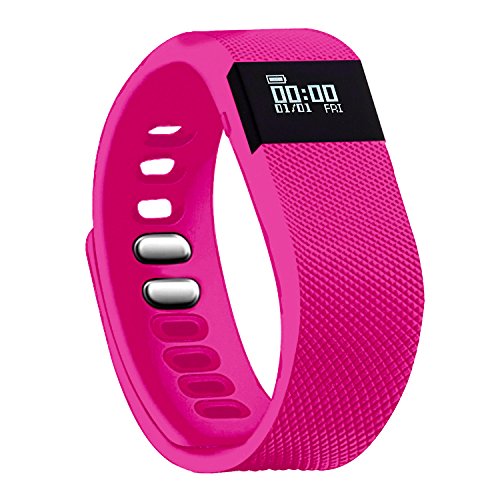 Fitness Tracker,Teslasz Bluetooth 4.0 Sleep Monitor Calorie Counter Pedometer Sport Activity Tracker for Android and IOS Smart Phone (Rose Pink)