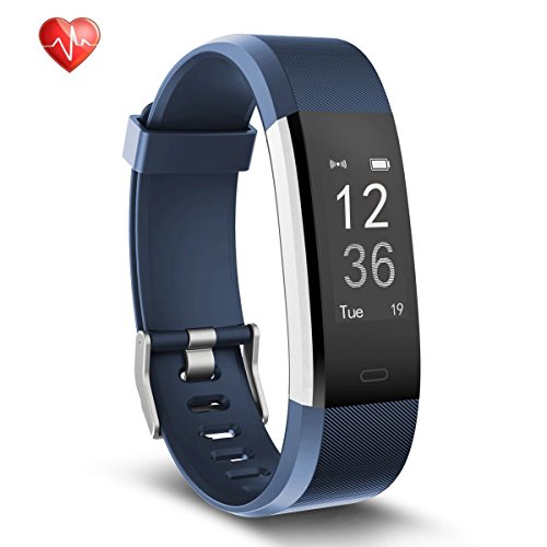 Fitness Tracker, Semaco Heart Rate Monitor Waterproof Activity Health Tracker Bluetooth Wireless Smart Bracelet with Pedometer Sleep Monitor Step Calorie Counter Activity Wristband (blue)