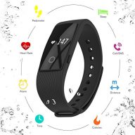 3STN Fitness Activity Tracker Bracelet with Heart Rate Monitor – Personal Armband with App, Bluetooth 4.0, Sleep Tracker, Waterproof, Pedometer, Reminder – iOS & Android – Women, Men, Kids (Black)