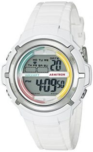 Armitron Sport Women’s 45/7045RNB Multi-Color Accented White Resin Strap Watch