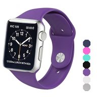 Sxciw Apple Watch Band, Soft Silicone Sports Replacement Wristband for Apple Watch (purple, 38mm-S/M)