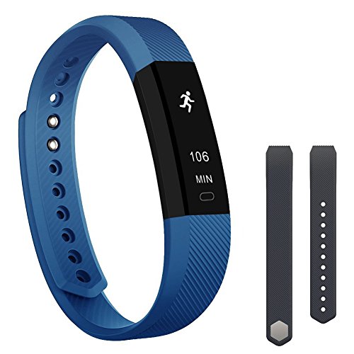 Fitness Tracker,Teslasz Bluetooth 4.0 Sleep Monitor Calorie Counter Pedometer Sport Activity Tracker for Android and IOS Smart Phone (T115 blue with band)