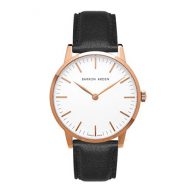 Barron Arden Esquire Rose Gold Swiss Made 40mm White Dial Black Italian Leather Luxury Watch
