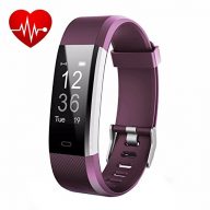 LETUFIT PLUS Fitness Tracker + Heart Rate Monitor,IP67 Waterproof Smart Wristband With Pedometer Watch for Android and Ios (purple)