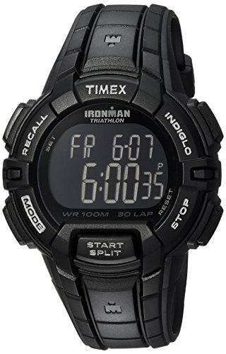 Timex Men’s T5K793 Ironman Rugged 30 Full-Size Blackout Resin Strap Watch