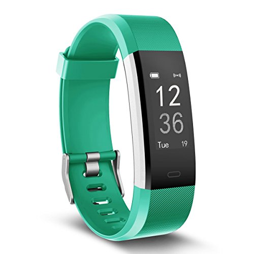 Fitness Tracker, MoreFit Slim HR Plus Heart Rate Smart Bracelet Pedometer Wearable Waterproof Activity Tracker Watch, Silver/ Green