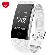 Fitness Tracker,Juboury Heart Rate Activity Trakcer Touch Screen Wearable Pedometer Bluetooth Smart Wristand with Sleep Monitor,Steps Counter,Calories Track for Android and IOS Smart Phones(White)