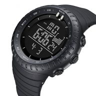 Men’s Sport Digital Wrist Watches Outdoor Water Resistant Military Casual LED Backlight Watch (black)