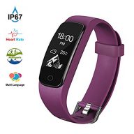 Fitness Tracker HR Aneken Activity Tracker with Heart Rate Monitor IP67 Waterproof Bluetooth Smart Bracelet with Pedometer Sleep Monitor Step Counter Watch for Android iOS Smartphone, Purple