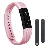 Fitness Tracker,Teslasz Bluetooth 4.0 Sleep Monitor Calorie Counter Pedometer Sport Activity Tracker for Android and IOS Smart Phone with Free Replacement Band,Pink