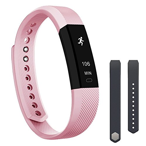 Fitness Tracker,Teslasz Bluetooth 4.0 Sleep Monitor Calorie Counter Pedometer Sport Activity Tracker for Android and IOS Smart Phone with Free Replacement Band,Pink