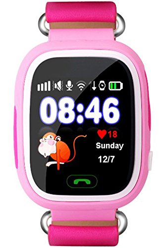 Kids Bluetooth Smart Watch GPS Anti-lost Remote Wrist Watches For Girls Pink