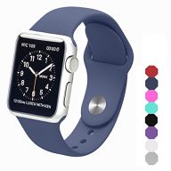 Apple Watch Band, Soft Silicone Sports Replacement Wristband for Apple Watch (Midnight blue, 42mm-S/M)