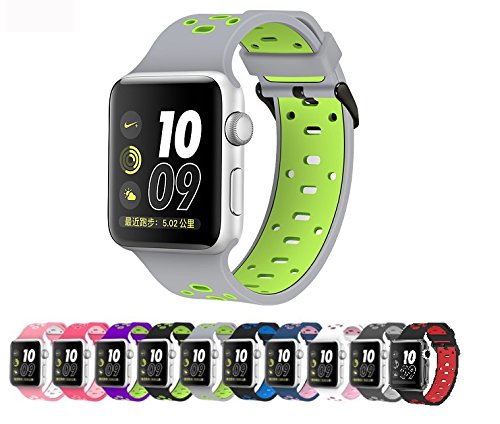 Apple Watch Silicone Replacement Band, Sport Edition by Pantheon,Strap fits the 38mm or 42mm Apple Watch 1, 2, 3 and Nike edition – Square Hole