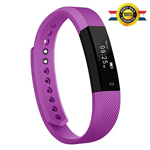 Fitness Tracker,Luluking Activity Tracker Water Resistant with Sleep Monitor, Bluetooth Smart Wristband Bracelet Sport Pedometer fitness Watch Step Tracker/Calorie Counter for Android and ios (Purple)