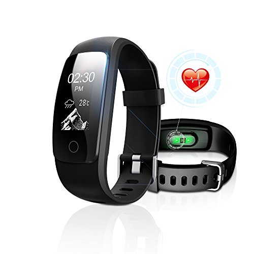 Fitness Tracker with Heart Rate Monitor, DBFIT Activity Tracker Smart Watch with Sleep Monitor, IP67 Water Resistant Walking Pedometer Band with Call/SMS Remind for iOS/Android Smartphone (Black)