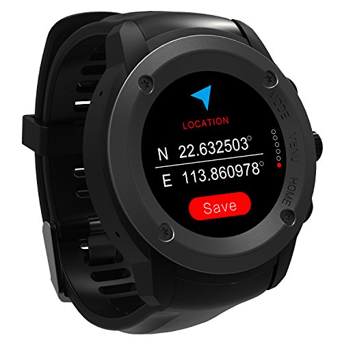 Parnerme GPS Running Watch Heart Rate Monitor Wrist Sport Watch Smart Notifications GPS Smart Watch for Men Women Multi-Sports Modes Compatible Phone with 3-4 Days Standby  Charging Station (Black)