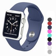 Sxciw AL228 Apple Watch Band, Soft Silicone Sports Replacement Wristband For Apple Watch, 38 mm – Small/Medium – Midnight Blue
