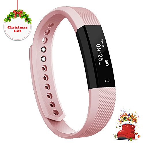 Fitness Tracker,Luluking Activity Tracker Water Resistant with Sleep Monitor, Bluetooth Smart Wristband Bracelet Sport Pedometer fitness Watch Step Tracker/Calorie Counter for Android and ios (Pink)
