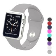 Sxciw AL230 Apple Watch Band, Soft Silicone Sports Replacement Wristband For Apple Watch, 42 mm – Small/Medium – Light Gray