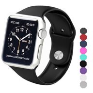 Sxciw Soft Silicone Sports Replacement Wristband for Apple Watch, 42 mm, Small/Medium, Black