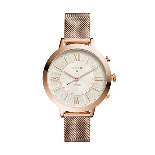 Fossil Hybrid Smartwatch – Q Jacqueline Rose Gold-Tone Stainless Steel FTW5018
