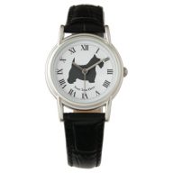Scottish Terrier in Black Personalize Wrist Watch