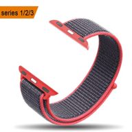 amBand Apple Watch Sport Loop Band 38mm, Lightweight Breathable Nylon Replacement Band for Apple Watch Nike+, Series 1, Series 2, Series 3, Sport, Edition-Electric Pink