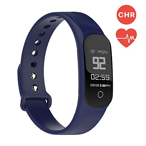 Fitness Tracker Smart Band Continuous Heart Rate Monitor, MGCOOL B3 / B4 Activity Tracker Bracelet Sleep Monitor Step Counter Stopwatch Distance Smart Watch Reminder, Christmas Gift (Band4-Blue)