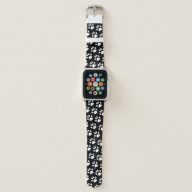 Dog Paw Print White Black Pattern Apple Watch Band