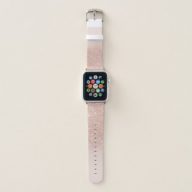 Stylish rose gold glitter ombre pink color block apple watch band