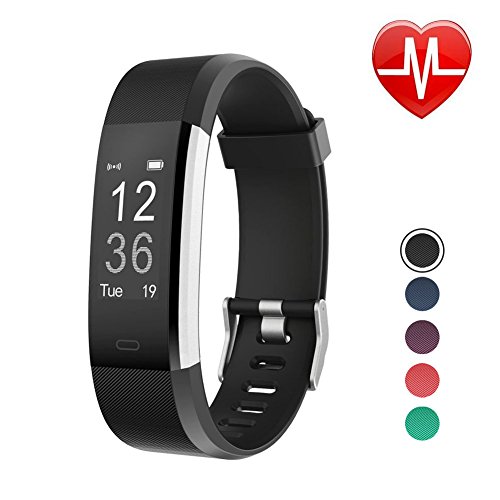 LETSCOM Fitness Tracker HR, Activity Tracker Watch with Heart Rate Monitor, Waterproof Smart Band with Step Counter, Calorie Counter, Pedometer Watch for Kids Women and Men, Android & iOS