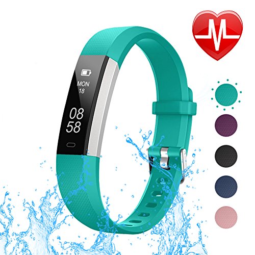LETSCOM Fitness Tracker with Heart Rate Monitor, Slim Sports Activity Tracker Watch, Waterproof Pedometer Watch with Sleep Monitor, Step Tracker for Kids, Women, and Men