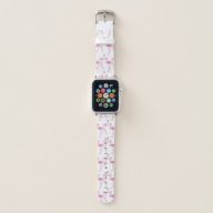 Pink Flamingo Fun Summer Pattern Apple Watch Band