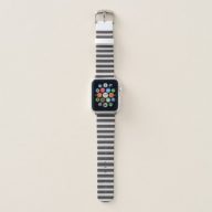 Chic Horizontal Gray Striped – Apple Watch Band