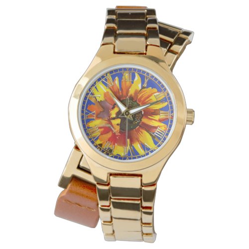 Sunflower on Blue Ladies' Women's Watch