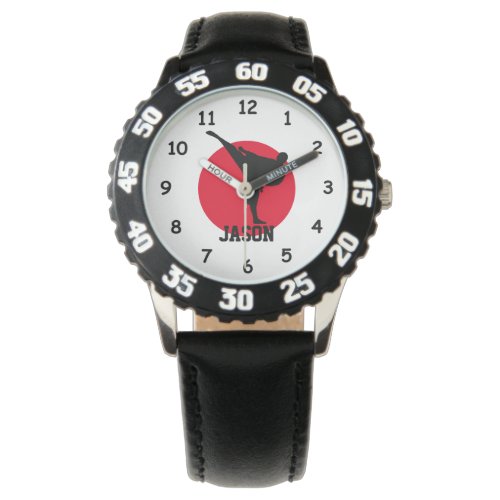 Karate watch for kids with personalized name