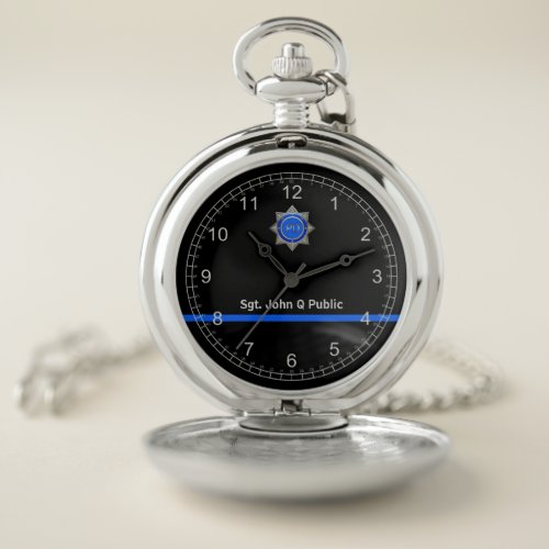 Thin Blue Line Pocket Watch