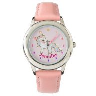 Personalized UNICORN Girls watch pink – add name