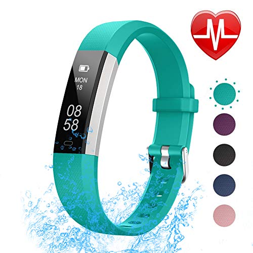LETSCOM Fitness Tracker with Heart Rate Monitor, Slim Sports Activity Tracker Watch, Waterproof Pedometer Watch with Sleep Monitor, Step Tracker for Kids, Women, and Men