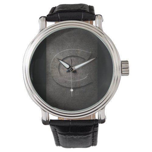 Black Metal Rustic C Monogram Watch