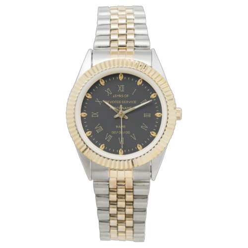 Custom Police Retirement Watch Gold Roman Numerals